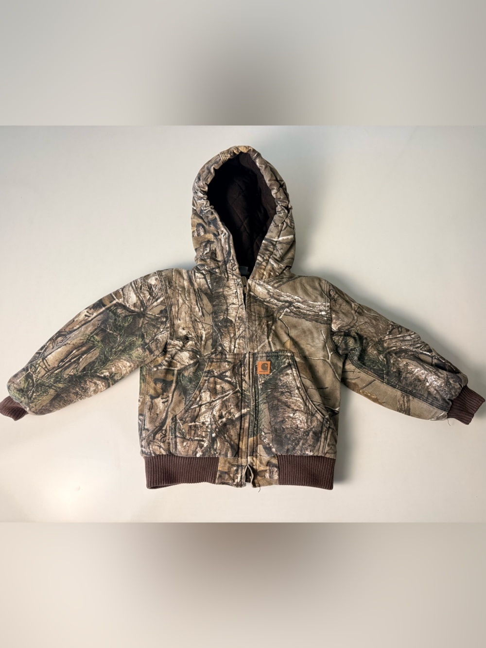 3T Carhartt Quilted Brown Jacket with Logo Patch